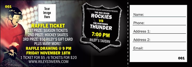 Hockey Badge Red Raffle Ticket Product Front