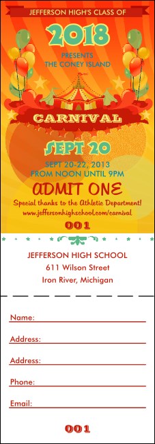 Carnival Raffle Ticket Product Front