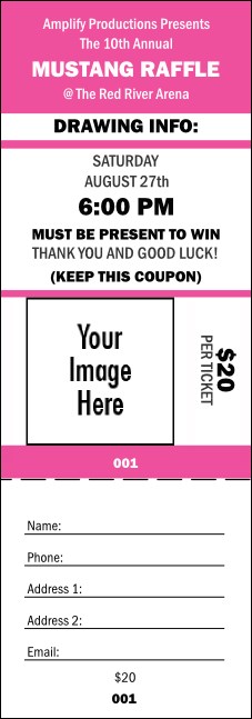 Your Image Raffle Ticket 001 (Pink)