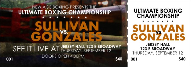 Boxing Event Ticket Product Front
