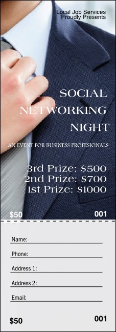 Social Networking Raffle Ticket Product Front