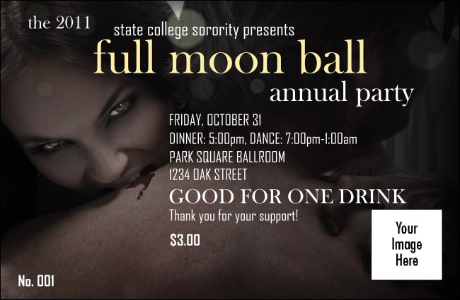 Vampire at Dusk Drink Ticket Product Front