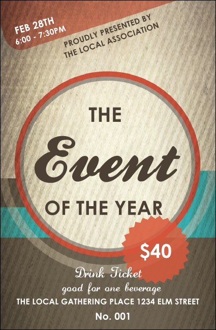 All Purpose Circle Drink Ticket Product Front