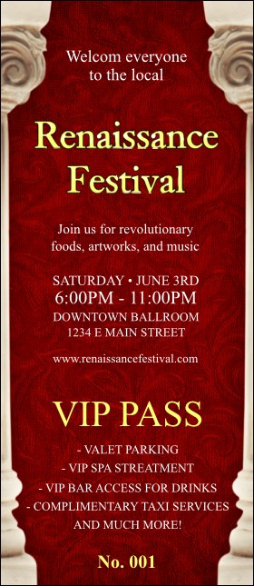 Renaissance VIP Pass Product Front