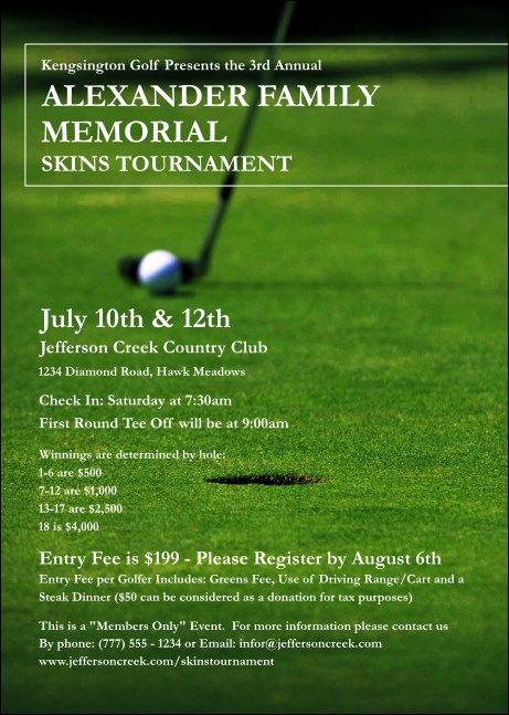Golf Photo Club Flyer Product Front