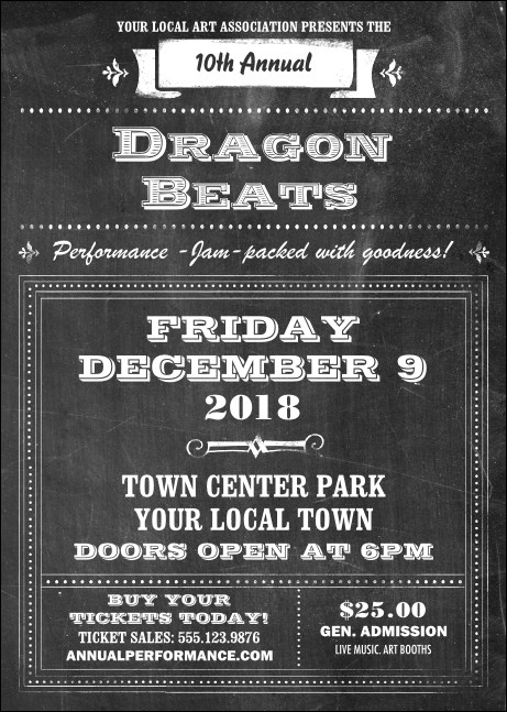 Retro Chalkboard Club Flyer