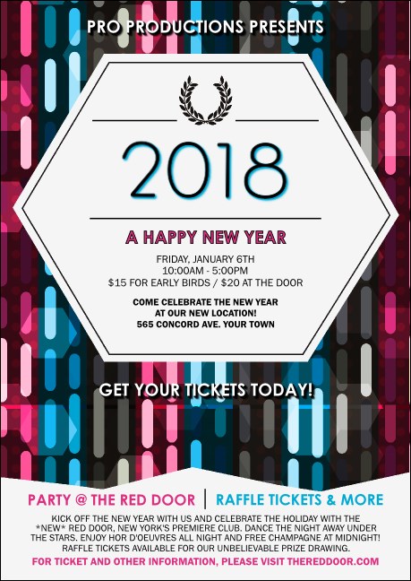 Year Neon Lights Club Flyer Product Front
